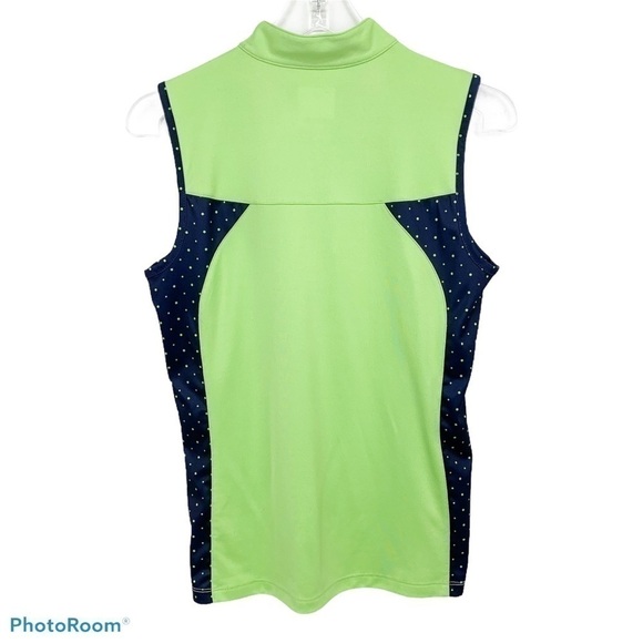 Izod 1/4 Zip Green and Navy Golf Shirt Size M - Picture 5 of 8